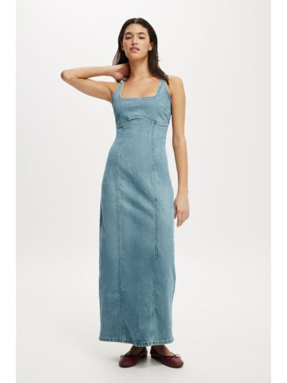 COTTON ON Sloan Denim Maxi Dress sz 4 Women's